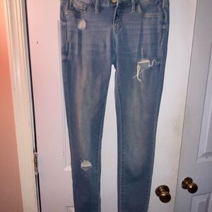 Women's Distressed Blue Jeans
